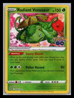 Radiant Venusaur Radiant Rare Pokemon GO 004/078 NM - Image 1