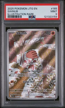 Pokemon TCG Journey Together Swinub 165/159 Illustration Rare PSA 9 - Image 1