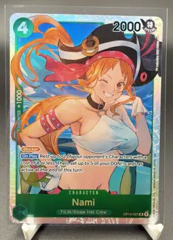 Nami OP14-031 Super Rare The Azure Sea's Seven One Piece Mint NM - Image 1