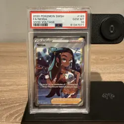 2020 POKEMON SWORD & SHIELD VIVID VOLTAGE #183 FULL ART/NESSA PSA 10 - Image 1