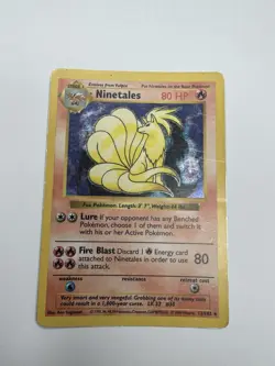 Pokemon TCG Ninetales Base Set Shadowless Holo Rare 12/102 80 HP Wizards - Image 1