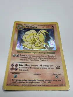 Pokemon TCG Ninetales Base Set Shadowless Holo Rare 12/102 80 HP Wizards - Image 2