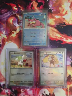 Pokemon Prismatic Evolutions Master Ball Lot X3 NM Slowpoke 018/131 Shaymin 087/ - Image 1
