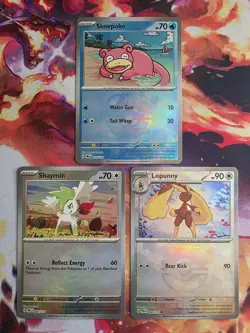 Pokemon Prismatic Evolutions Master Ball Lot X3 NM Slowpoke 018/131 Shaymin 087/ - Image 2