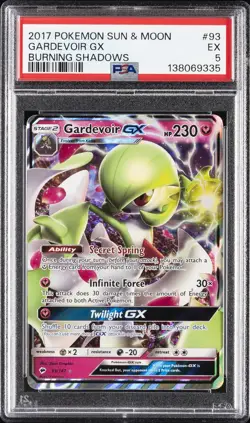 2017 POKEMON SUN & MOON BURNING SHADOWS #93 GARDEVOIR GX PSA 5 - Image 1