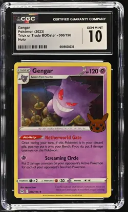 Pokemon TCG English Gengar Holo Trick Or Trade Booster 066/196 Gem Mint CGC 10 - Image 1
