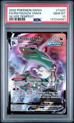 2022 Pokemon Rayquaza Vmax TG20 Sword & Shield Silver Tempest Gem Mint PSA 10 - Image 1