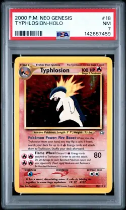 Pokemon Typhlosion Holo Neo Genesis #18 Near Mint PSA 7 - Image 1