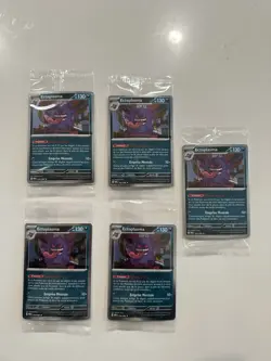 FRENCH Pokemon Gengar 050/088 EB Games Stamped Promo Sealed X5/ 1 SWIRL💫 - Image 1