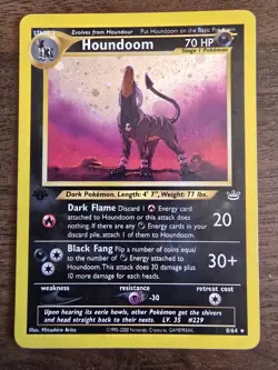 Houndoom 8/64 First Edition Foil Neo Revelation Very Lightly Played Almost NM - Image 1