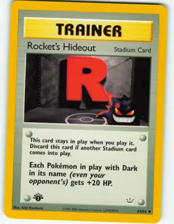 Rocket's Hideout - 1st Edition - 63/64 Neo Revelation - Pokemon TCG - 2001 - Image 1