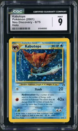 2001 Pokemon Neo Discovery Kabutops Holo Rare 6/75 CGC 9 - Image 1