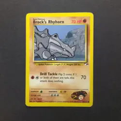 Pokemon Card WOTC: Brock's Rhyhorn 70/132 - Gym Heroes - Image 1