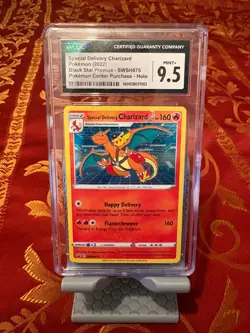 CGC 9.5 MINT+ Special Delivery Charizard SWSH075 HOLO PROMO Pokemon CENTER Card - Image 1
