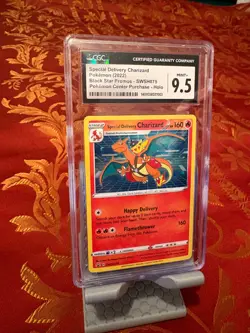 CGC 9.5 MINT+ Special Delivery Charizard SWSH075 HOLO PROMO Pokemon CENTER Card - Image 3