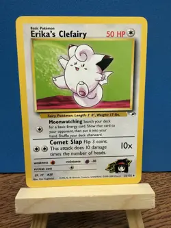 Pokemon TCG Erika’s Clefairy 25/132 Gym Heroes Unlimited WOTC Rare Vintage Card - Image 1