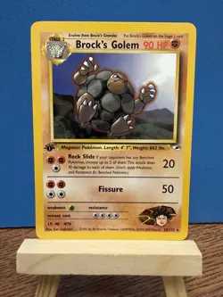 Pokemon TCG Brock’s Golem 1st Edition 20/132 Gym Heroes Rare WOTC Vintage Card - Image 1