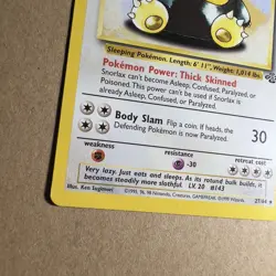 Snorlax 27/64 Rare Jungle Pokemon Card WOTC - Image 2