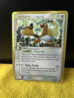 Ampharos Reverse Holo Ex Dragon Frontiers 1/101 Stamped Pokemon Card Ruby Lp Mp - Image 1