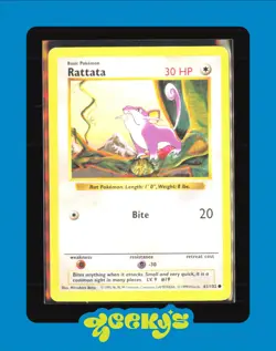 Rattata 61/102 Base Set Rare Vintage 1999 Pokemon Card Ratatta Ratata - Image 1