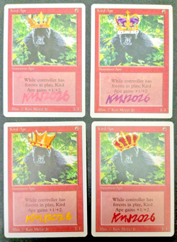 MTG 4x ALTERED WITH COAs REVISED Kird Apes BY ORIGINAL ARTIST KEN MEYER JR. - Image 1