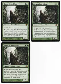 Magus of the Library x3 3x 2007 Planar Chaos Green Rare Creature MTG SP - NM AZ1 - Image 1