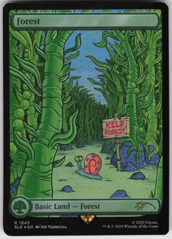 MTG Forest Rainbow Foil NM Secret Lair Drop Series Magic 1943 - Image 1