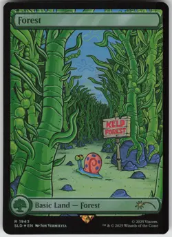 MTG Forest Rainbow Foil NM Secret Lair Drop Series Magic 1943 - Image 1