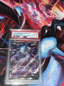 2022 Pokemon Go ETB Full Art MEWTWO V Black Star Promo #SWSH229 PSA 10 GEM MINT - Image 1
