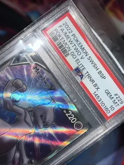 2022 Pokemon Go ETB Full Art MEWTWO V Black Star Promo #SWSH229 PSA 10 GEM MINT - Image 3
