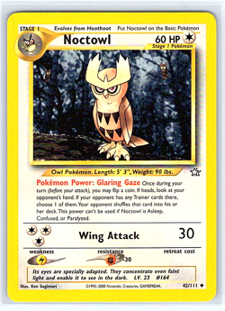 Noctowl 42/111 Neo Genesis NM or LP Pokemon Card - Image 1