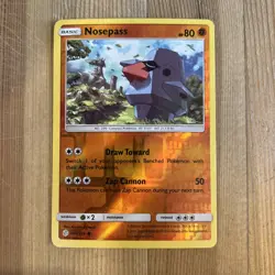 Pokemon TCG Nosepass Sun & Moon - Cosmic Eclipse 106/236 Reverse Holo Common - Image 1