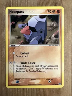 Pokemon TCG Nosepass EX Emerald 17/106 Regular Rare MP - Image 1