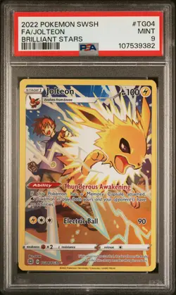 JOLTEON 2022 Pokemon Sword Shield Brilliant Stars Trainer Gallery #TG04 PSA 9 - Image 1