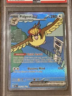 2023 Pokemon OBF EN Obsidian Flames Special Illustration Rare Pidgeot EX PSA 8 - Image 3