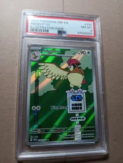 Pokemon 2023 PSA 8 Near MINT Pidgeotto Illustration Rare 208 - Image 1