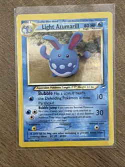 Pokemon TCG Light Azumarill Neo Destiny 13/105 Holo Unlimited Holo Rare SWIRL - Image 3