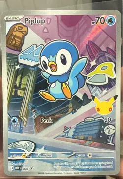 Pokemon First Partner Illustration Rare Piplup 30th Anniversary-NM - Image 1