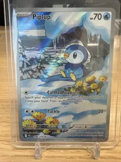 🚀 Pokemon TCG | Piplup # 098/094 Phantasmal Flames FULL ART NM - Image 1