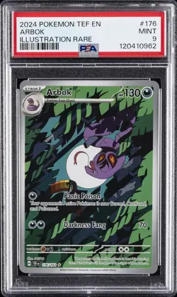 2024 POKEMON TEF EN-TEMPORAL FORCES ILLUSTRATION RARE #176 ARBOK PSA 9 - Image 1