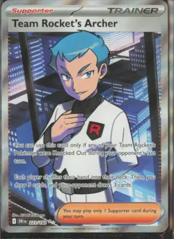 Pokemon TCG - Team Rocket's Archer Ultra Rare SV10: Destined Rivals 223/182 NM - Image 1