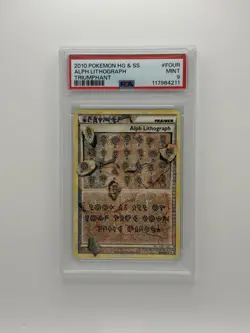 PSA 9 Mint Alph Lithograph 103/102 Pokemon HG&SS Triumphant Ultra Rare FOUR - Image 1