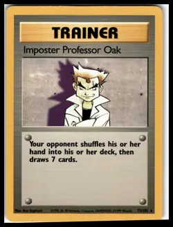 Imposter Professor Oak Pokemon Base Set #073/102 LP - Image 1