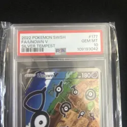 Unown V Alt Art PSA 10 Gem Mint 177/195 Silver Tempest Pokemon - Image 3