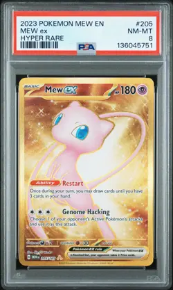 2023 POKEMON MEW EN-151 HYPER RARE #205 MEW EX PSA 8 - Image 1