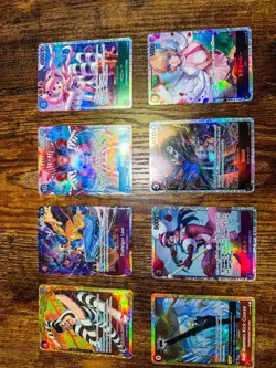 Bandai One Piece Card Game Holo 8 Card Lot Japanese Perona Brook Buggy OP04-EB01 - Image 1
