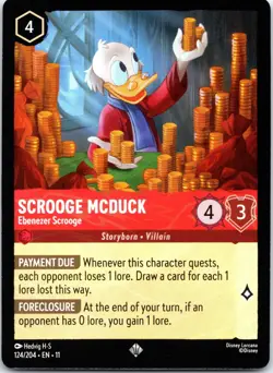 Disney Lorcana Scrooge McDuck - Ebenezer Scrooge Winterspell Super Rare #124/204 - Image 1