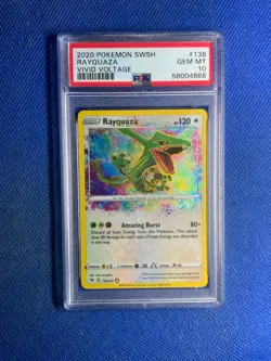 2020 Pokemon SWSH Vivid Voltage #138 Rayquaza PSA 10 GEM MINT - Image 1