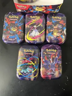 Pokemon Mega Evolutions Destined Rivals Mega Heroes Mini Tin Display (10 Tins) - Image 2