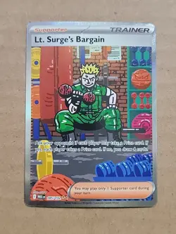 2025 Pokemon Lt. Surge's Bargain Special Illustration Rare #185/132 - Image 1